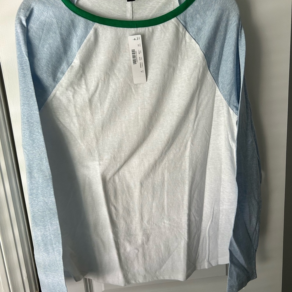 Ladies J Crew baseball cotton tee NWT